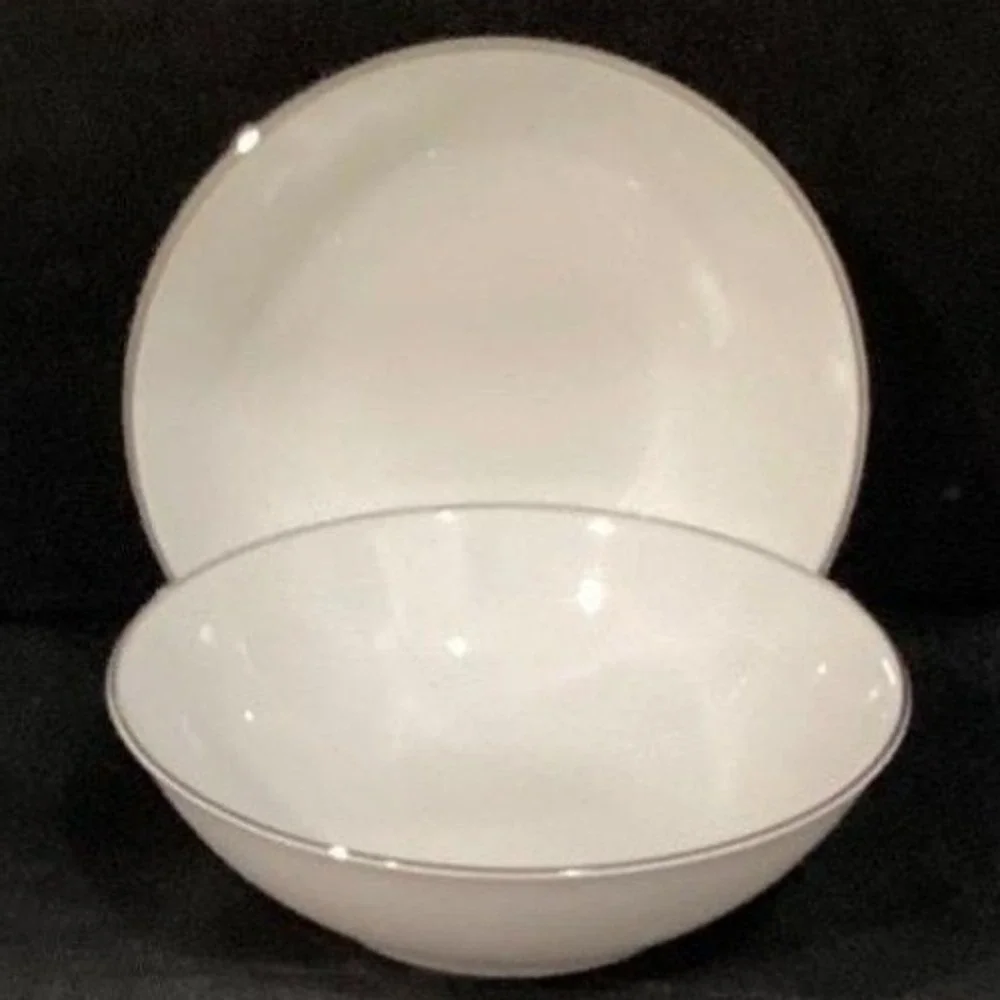 Royal Doulton Amulet Dessert Bowls, Set Of 2, White Floral Fine China Dinnerware